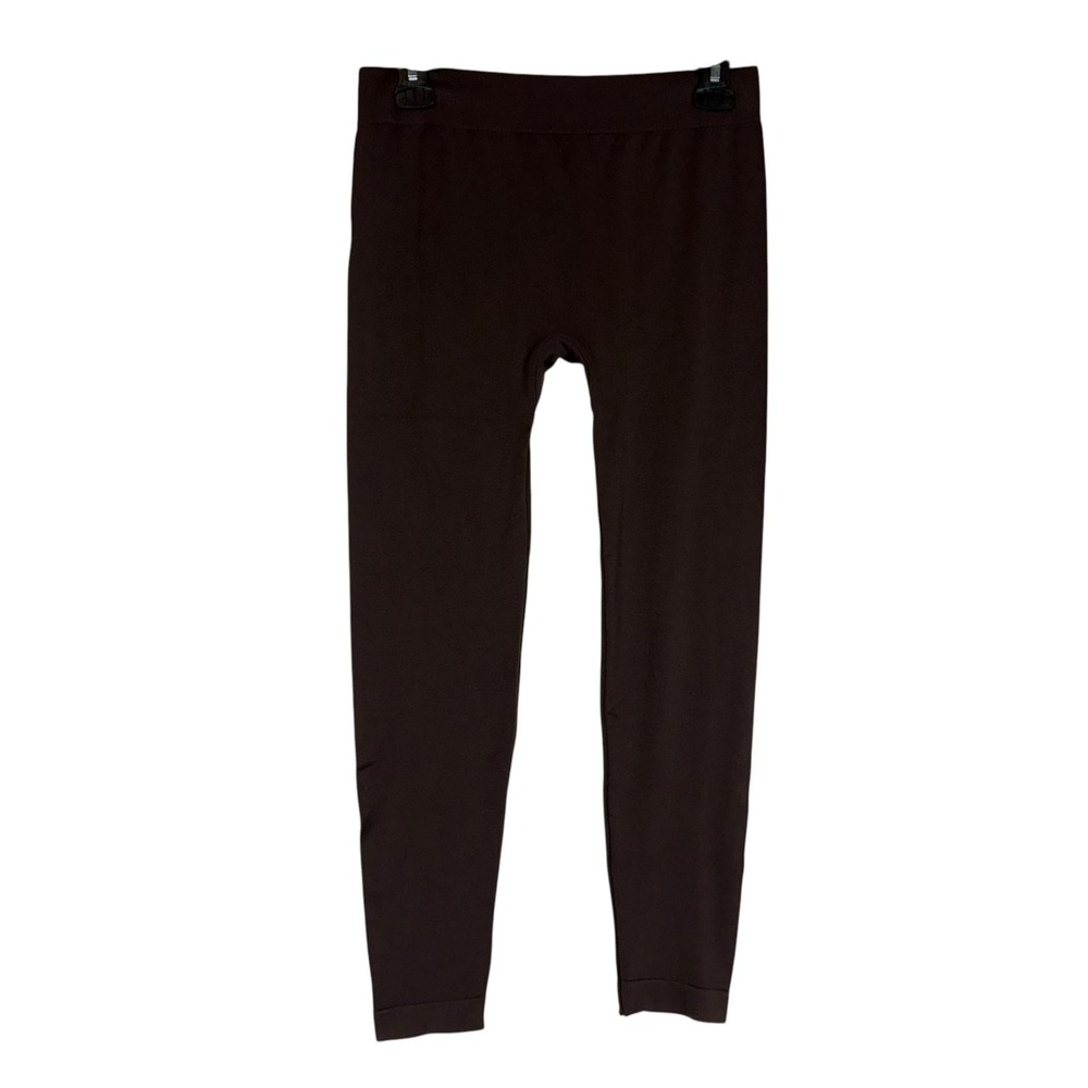 White Mark Leggings Womens Small Brown Solid Mid Rise Ankle Stretch Jersey